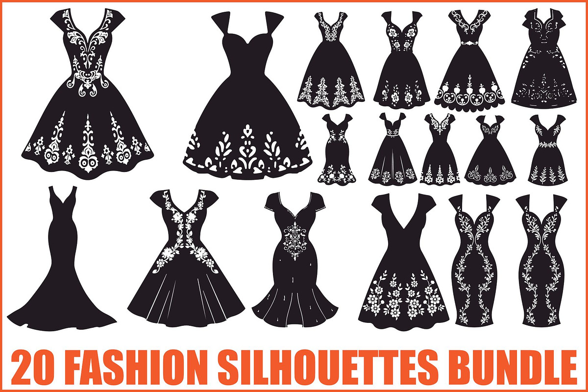 Luxury Dress Clipart Set, an Illustration by hafijul (Photo 1 of 21)