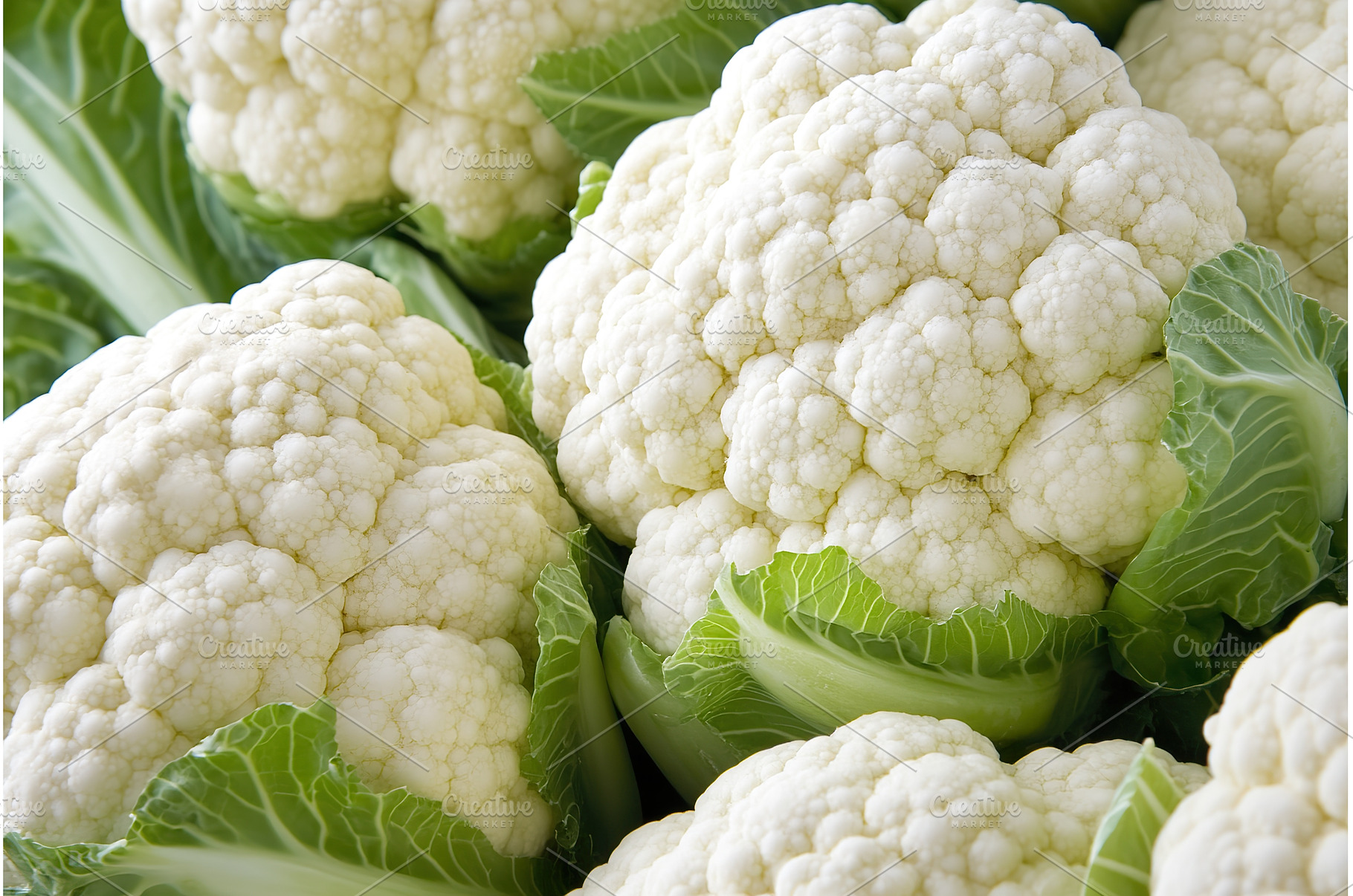 Fresh organic cauliflower heads with, a Food & Drink Photo by Lermont51
