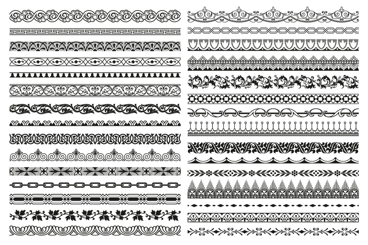 30 Vector Border Seamless Patterns, a Pattern Graphic by Digiselector Design Goods (Photo 2 of 2)