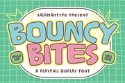 Bouncy Bites – Playful Font, a Sans Serif Font by Salamahtype (Thumbnail 1 of 8)