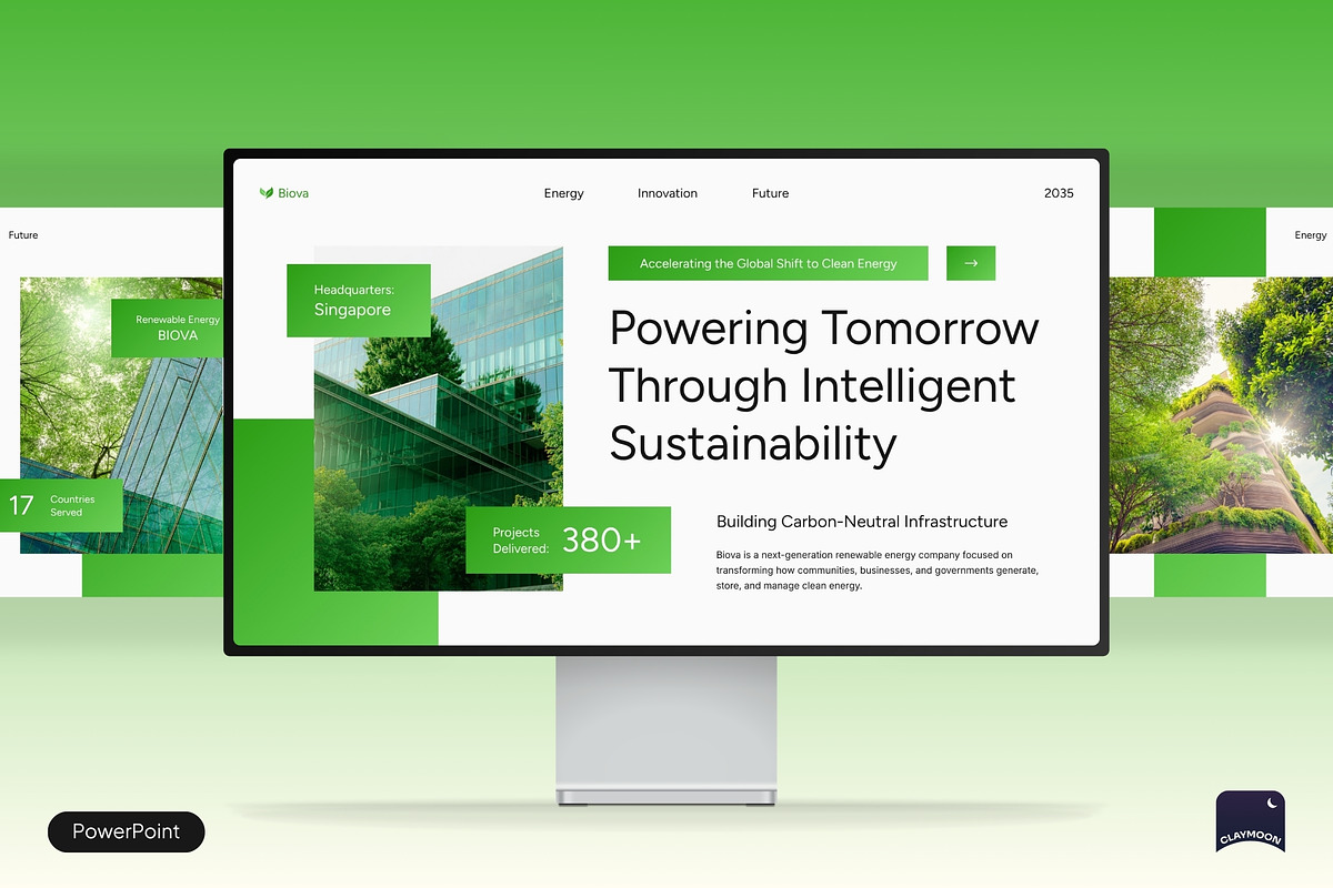 Renewable Energy Pitch Deck, a Presentation Template by Claymoon Lab (Photo 1 of 7)