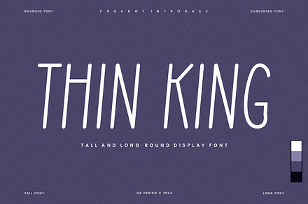 Thin King - Tall & Condensed Font, a Sans Serif Font by QR Design Studio