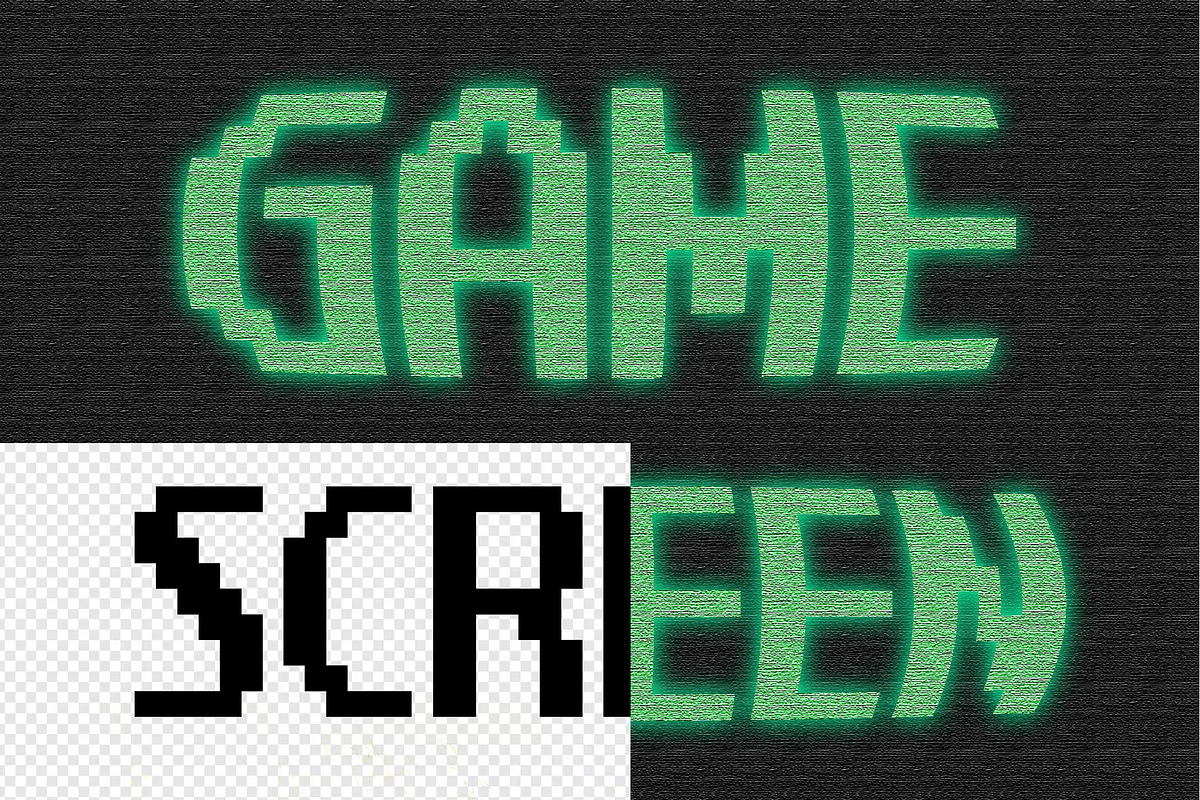 Arcade Pixel CRT Monitor Text Effect, a Layer Style Add-On by studiogstock (Photo 2 of 2)