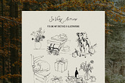 So Very Autumn: Line Art Clipart, a Seasonal Illustration by Purple (Thumbnail 7 of 15)