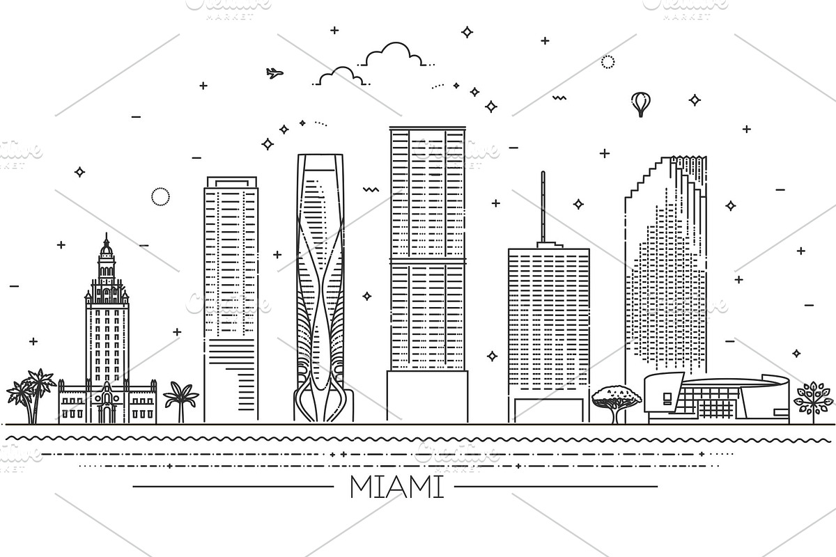 Banner of Miami City, an Outline Icon by Tettygreen (Photo 1 of 2)
