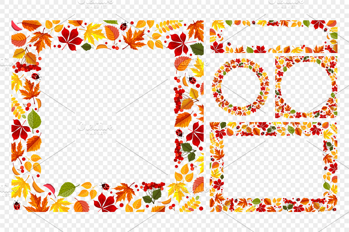 Autumn Frames And Leaves Collection, a Decorative Illustration by Vector beauty (Photo 4 of 6)