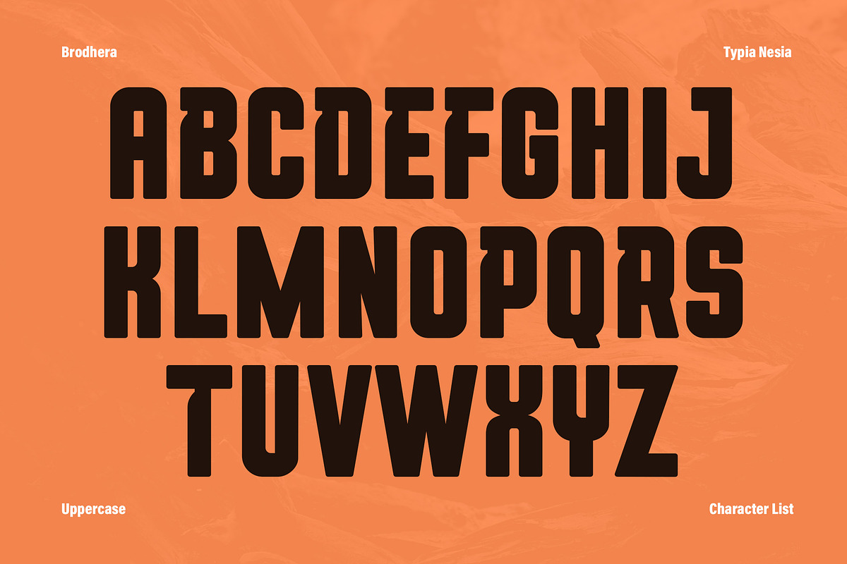 Brodhera - Bold Condensed Sans Font, a Sans Serif Font by Typia Nesia (Photo 5 of 12)