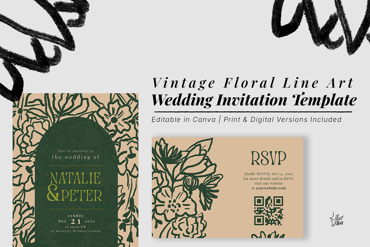 Vintage Wedding Invitation Template