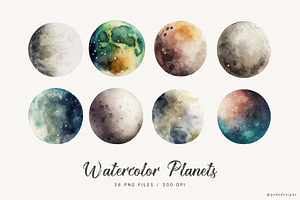 Watercolor Planets