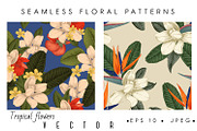 Tropical flowers. VECTOR, a Pattern Graphic by ollalya (Thumbnail 4 of 8)
