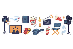 Cartoon cinema element. Movies, an Object Illustration by YummyBuum