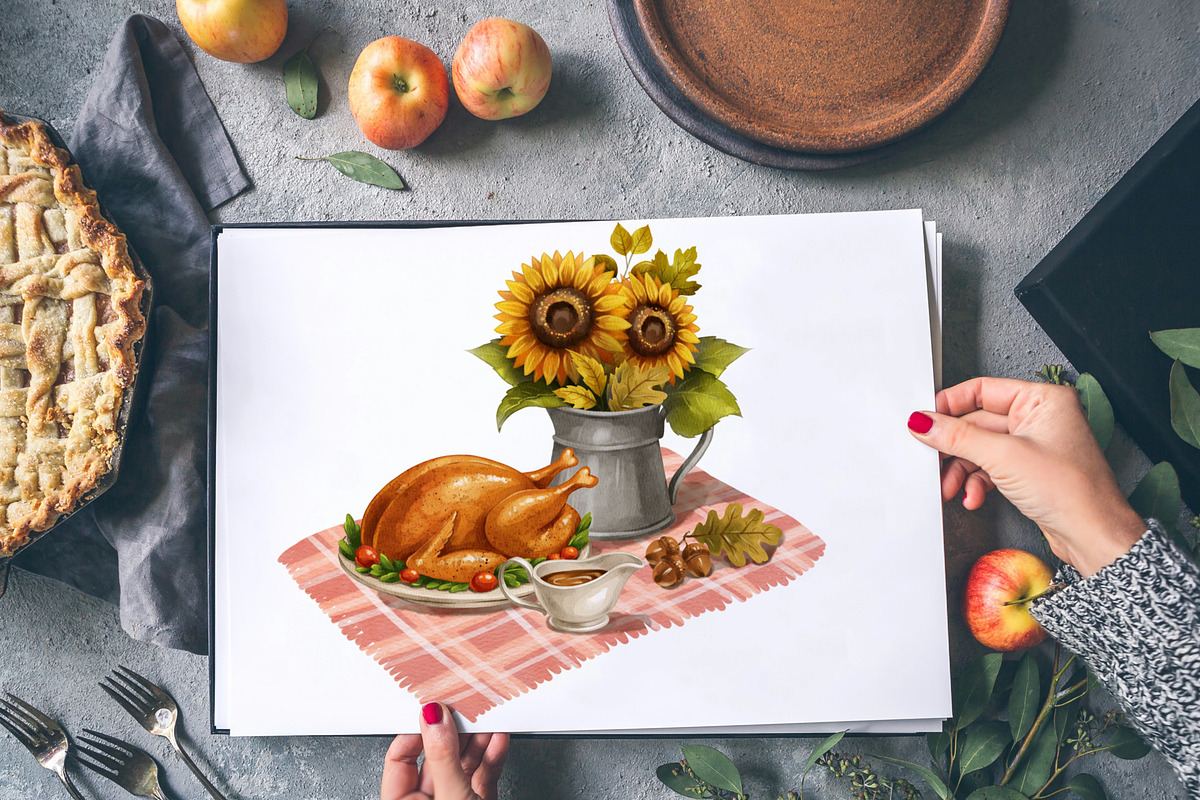 Happy Thanksgiving Collection, a Seasonal Illustration by IrynaPanashii (Photo 9 of 10)
