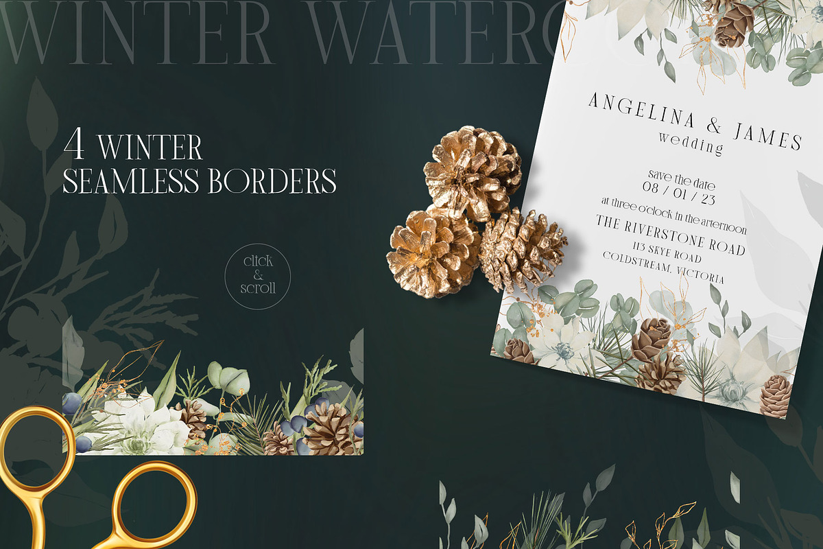 WINTER FLORALS watercolor set, a Decorative Illustration by Yuliia Lashevska (Photo 6 of 10)