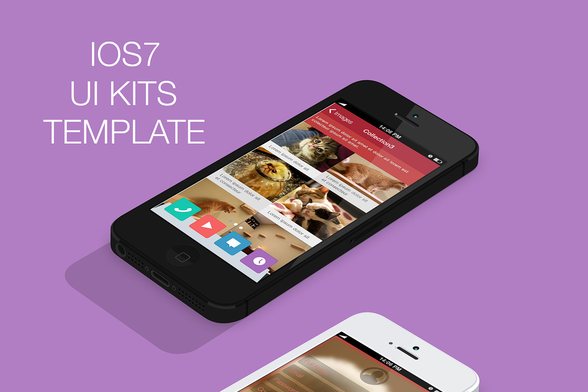 IOS7 UI Kits PSD Template, an UI Kit Template by Tetuko Themes