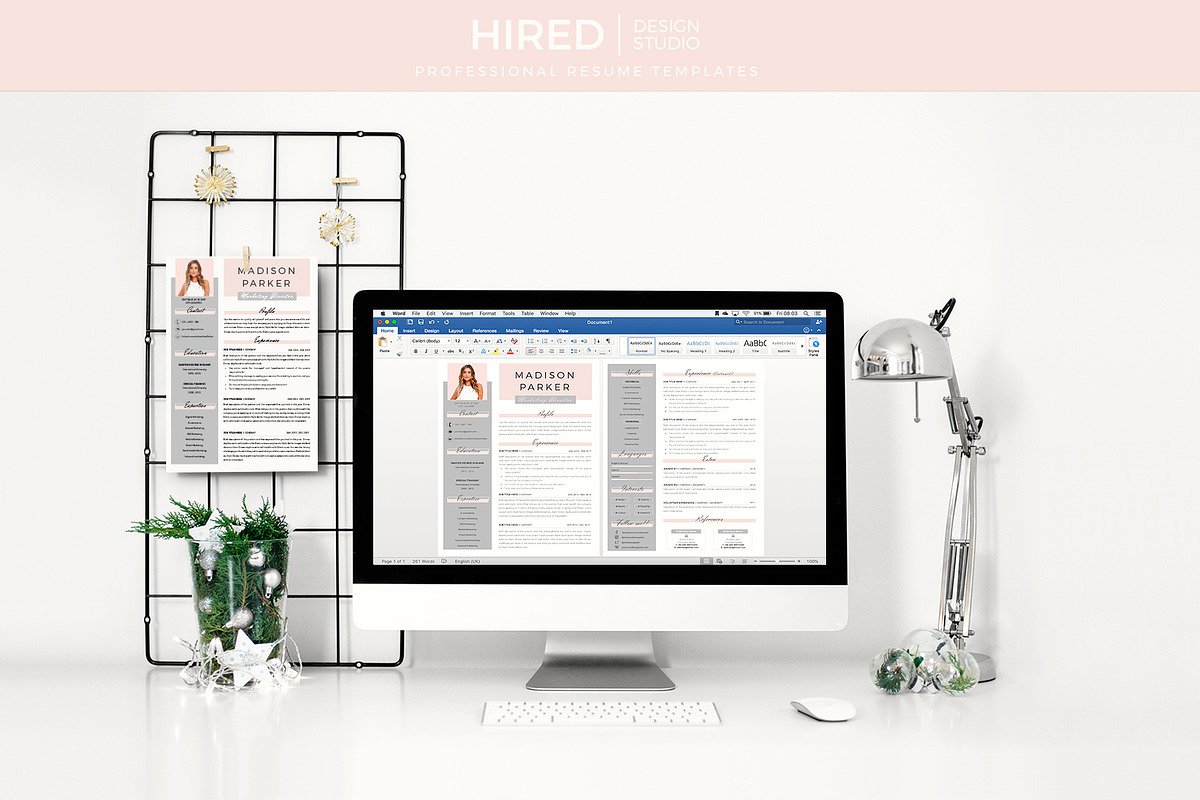 Creative Resume for Word & Pages, a Resume Template by HIRED Design Studio (Photo 9 of 11)