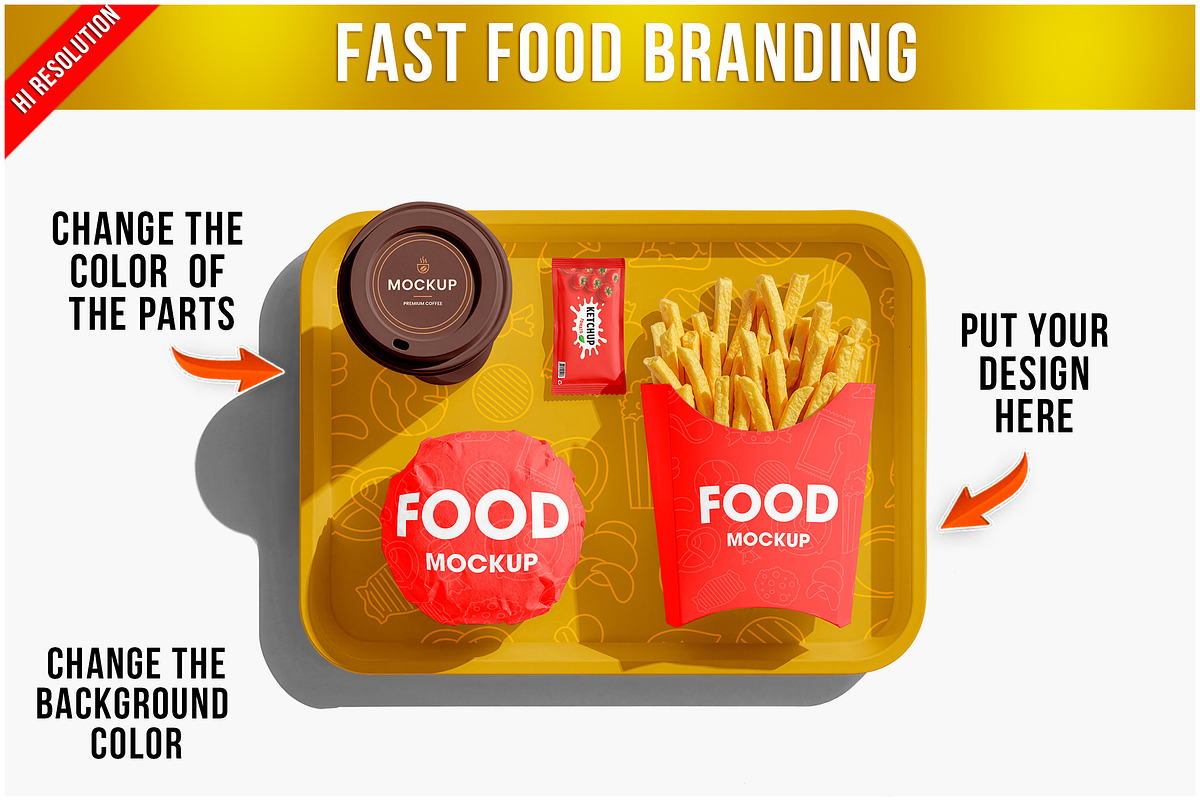 Fast Food Branding PSD, a Product Mockup by Bruno's Shop (Photo 1 of 3)