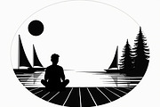 Lake Meditation & Sailing Set, an Illustration by BIPLOB EXPERT (Thumbnail 8 of 9)
