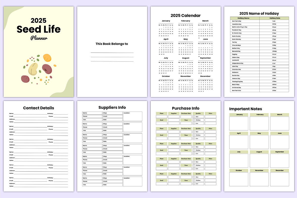 2025 Seed life Planner Canva Kdp, a Stationery Template by Mustafiz (Photo 2 of 7)