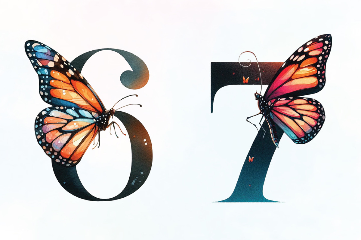 Watercolor Butterfly Number Clipart, an Illustration by CraftArtStudio (Photo 2 of 5)