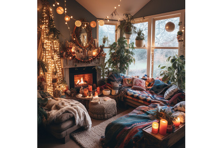 Eclectic Boho winter room tent, a Holiday Photo by Ylivdesign