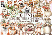 Woodland Animals Cottagecore Clipart, an Illustration by Sublimation Artist (Thumbnail 1 of 6)