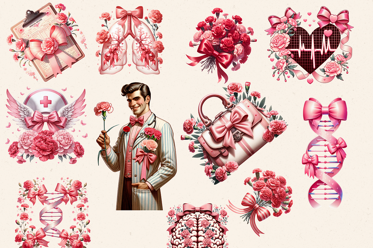 COQUETTE MEDICAL CLIPART PACK, an Object Illustration by Daring Digies (Photo 3 of 9)