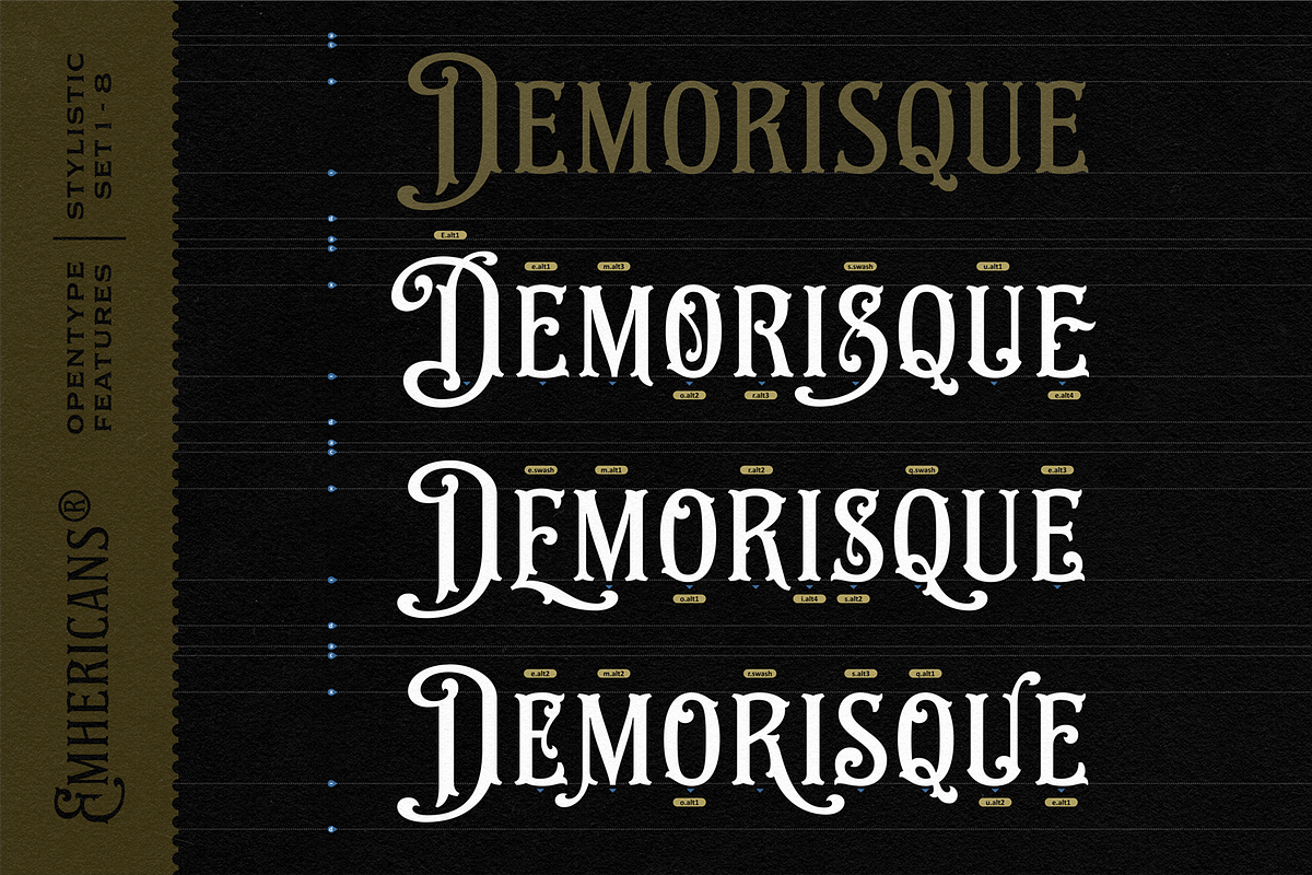 NS Emhericans + Extras, a Serif Font by Novisouldado (Photo 8 of 14)