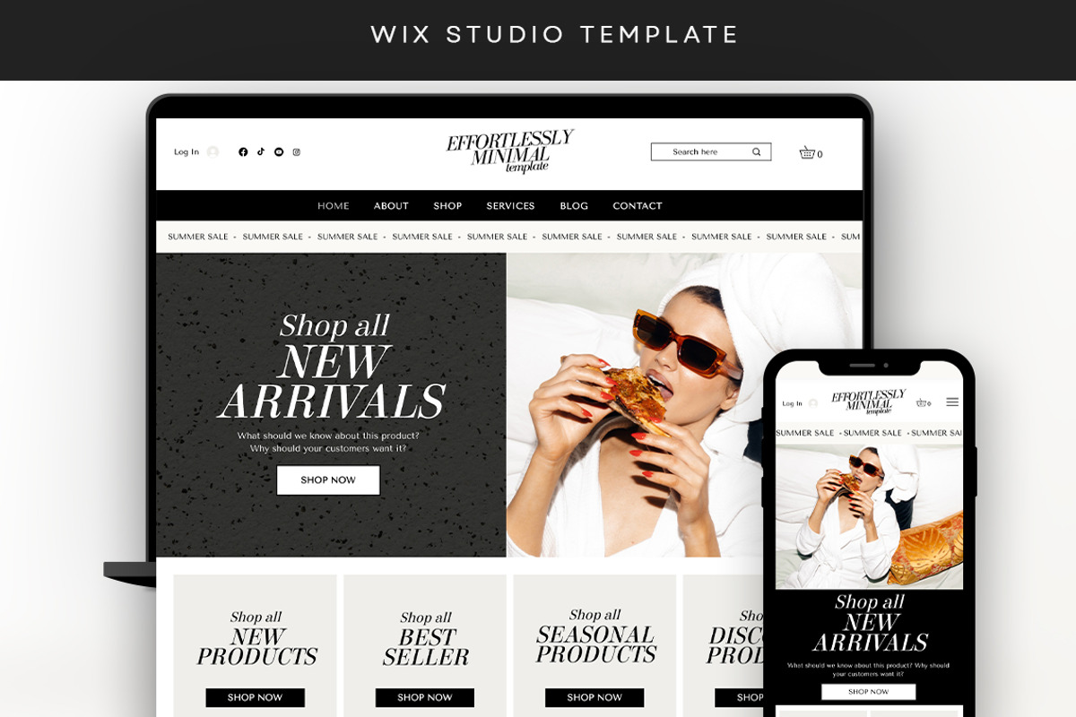 Minimal Ecommerce Website Template, a Wix Template by Template Twist Shop (Photo 1 of 10)