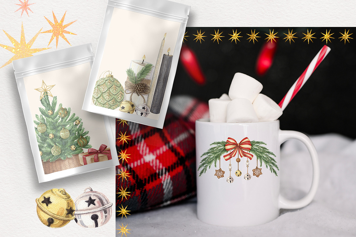 Cozy Christmas Watercolor Collection, a Seasonal Illustration by Nadya Saen Art (Photo 3 of 11)