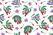 Goji berries set, seamless patterns, a Food Illustration by Good Studio (Thumbnail 3 of 9)
