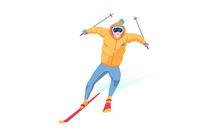 Man on mountain ski resort, a Sport Illustration by Things for designers