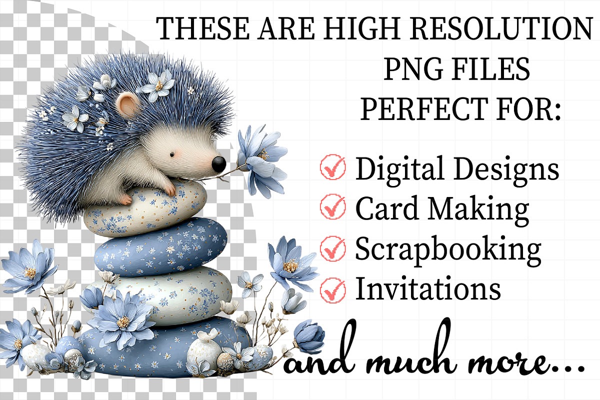 Whimsical Spring Hedgehog Clipart, an Illustration by Daily.Designs (Photo 2 of 8)
