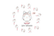 CUTE CAT on YOGA time, an Animal Illustration by MooBeer (Thumbnail 1 of 6)