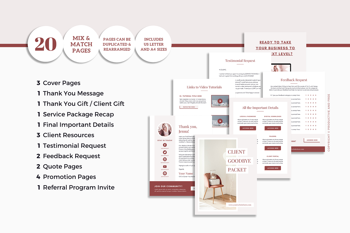 Client Experience Goodbye Packet, a Magazine Template by ProductiveandFree (Photo 2 of 14)