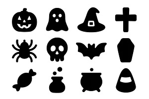 Halloween isolated icon set with tra, an Illustration by Dvoevnore photos