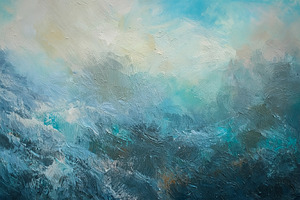 Abstract painting depicting an expressive seascape sky, ocean, a, a Decorative Illustration by Studio ANNA