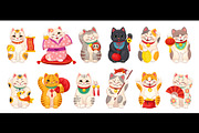 Maneki Neko Japanese cats, an Animal Illustration by Buch&Bee (Thumbnail 3 of 3)