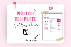 Girl Boss Planner Notion Template