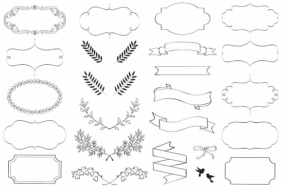 Frames Laurels Banners, Vector & PNG preview 3