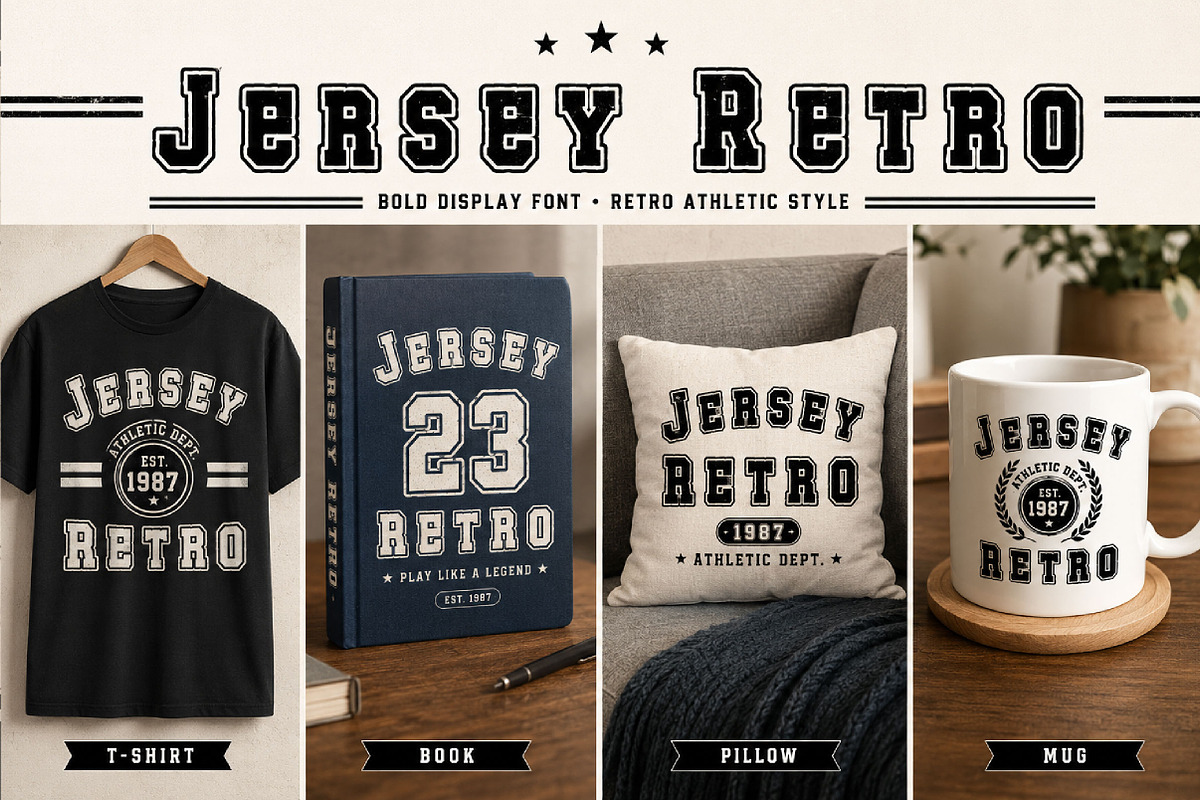 Jersey Retro, a Slab Serif Font by Wow Magic (Photo 3 of 4)