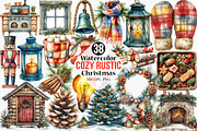 Cozy Rustic Christmas Clipart, an Illustration by Canvas Craft (Thumbnail 1 of 7)