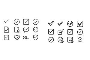 Various checkmark symbols and icons, an Illustration by ZinetroN