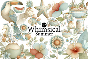 Whimsical Summer Clipart Bundle, an Illustration by DreamArtGraphic