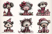 Whimsical Christmas Fluffy Dogs, an Illustration by Dream Creation (Thumbnail 3 of 6)