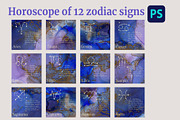 Zodiac Horoscope: 12 Signs., a Social Media Template by Digital illustration shop (Thumbnail 1 of 4)