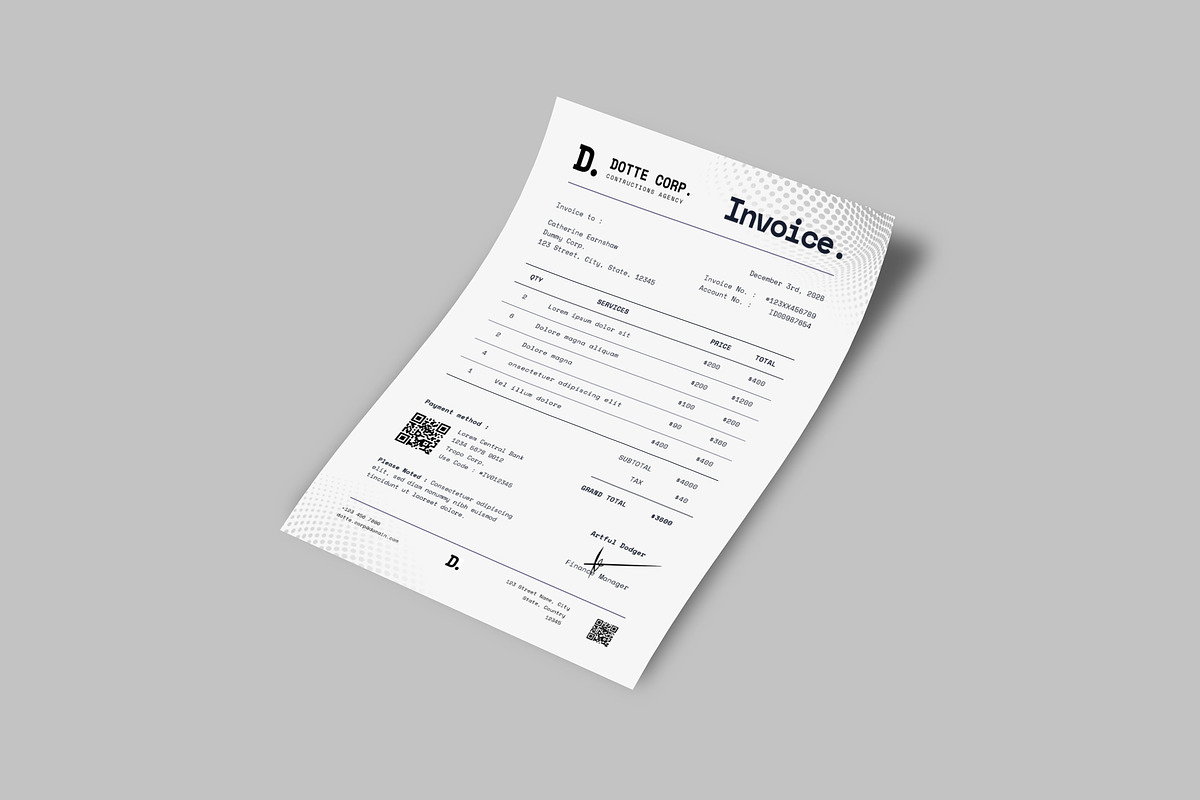 Invoice Template - Dotte preview 2