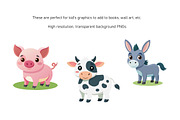 Farm Animals, Clipart, PNGs, an Object Graphic by Kat's Artful Creations (Thumbnail 2 of 9)
