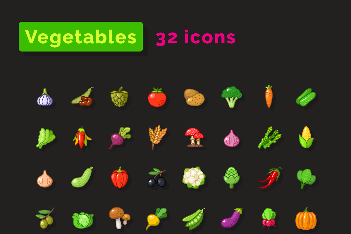 Fruits and Vegetables Icons, an Icon by Amazing Custom Icons (Photo 3 of 6)