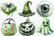 Black Green Halloween Clipart Bundle, an Illustration by Canvas Craft (Thumbnail 2 of 8)