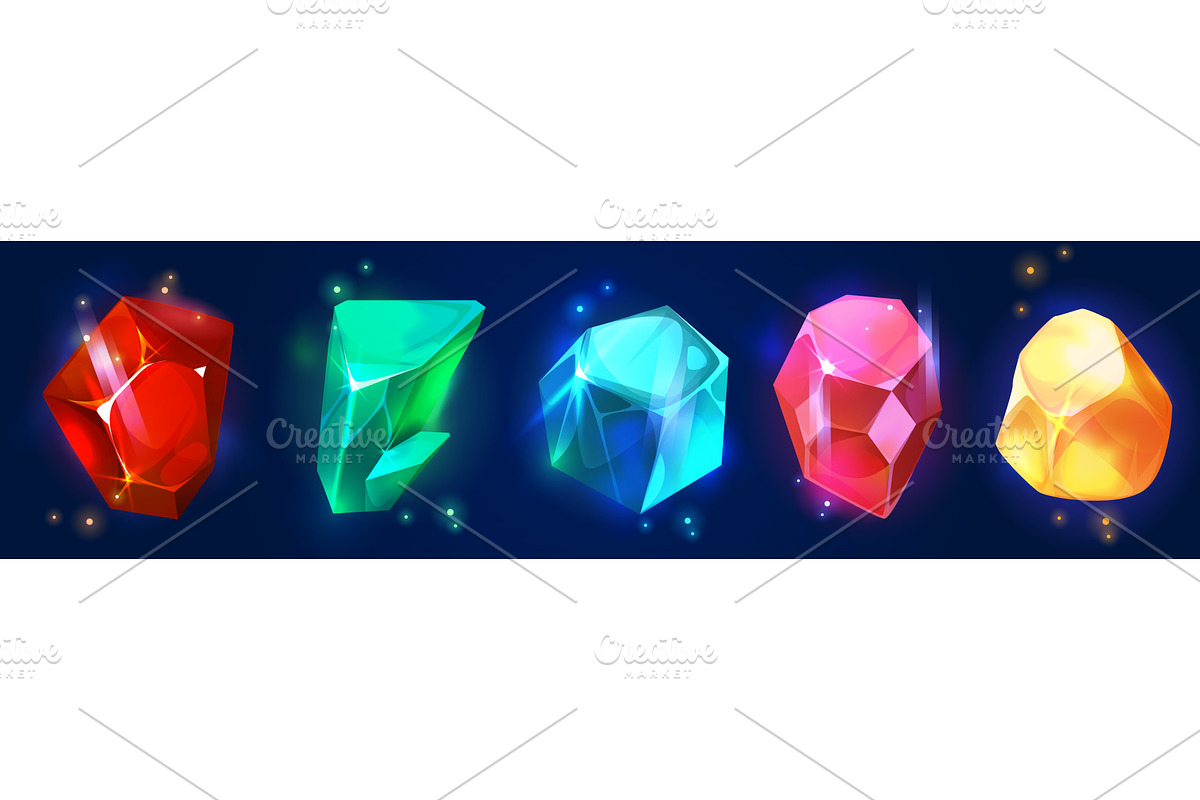 Game crystal gem collection, an Object Illustration by art PVP - market